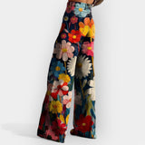 Laura - Pantalones de flores con perneras anchas