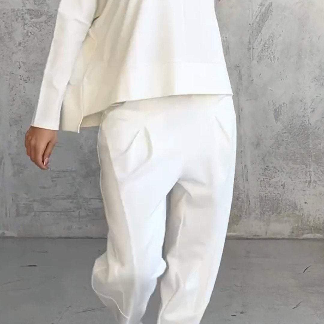 Conjunto de estar por casa para mujer – Corte relajado – Punto suave – Pantalón recto