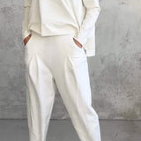 Conjunto de estar por casa para mujer – Corte relajado – Punto suave – Pantalón recto