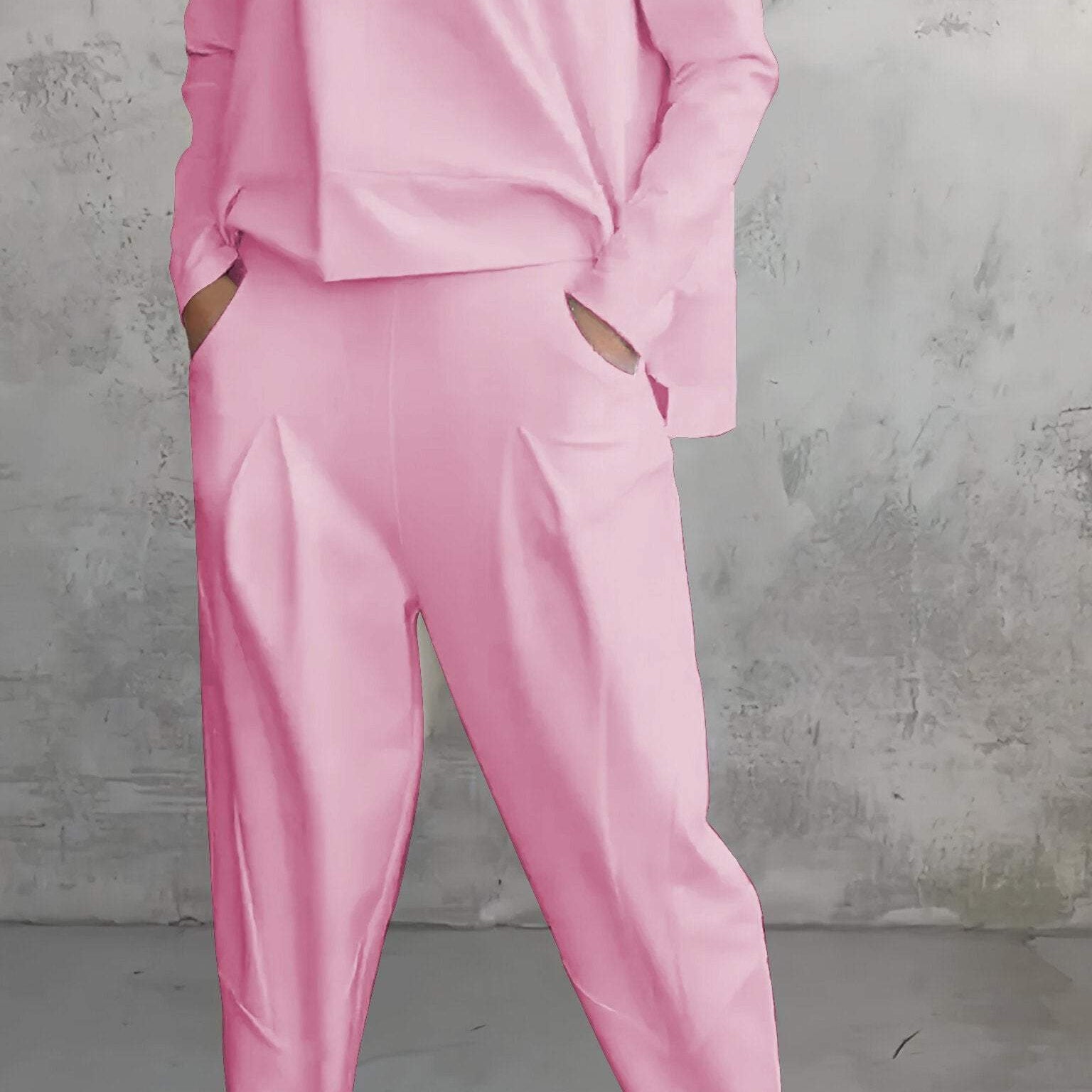 Conjunto de estar por casa para mujer – Corte relajado – Punto suave – Pantalón recto