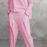 Conjunto de estar por casa para mujer – Corte relajado – Punto suave – Pantalón recto