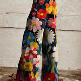 Pantalón floral de cintura alta para mujer - Cómodo y transpirable