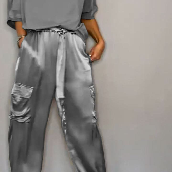 Conjunto de salón para mujer - Satén suave - Comodidad elegante - Atuendo informal chic