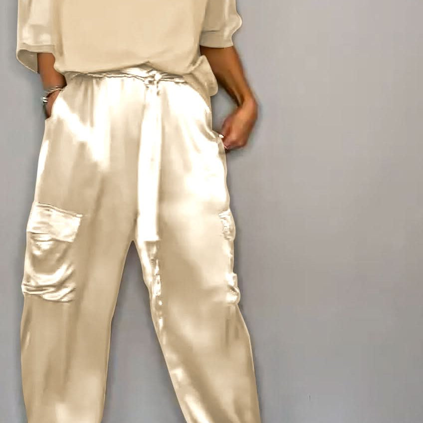 Conjunto de salón para mujer - Satén suave - Comodidad elegante - Atuendo informal chic