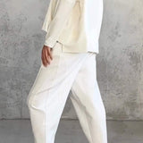 Conjunto de estar por casa para mujer – Corte relajado – Punto suave – Pantalón recto