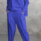 Conjunto de estar por casa para mujer – Corte relajado – Punto suave – Pantalón recto