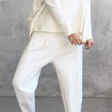 Conjunto de estar por casa para mujer – Corte relajado – Punto suave – Pantalón recto