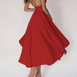 Vestido de mujer - Escote pronunciado - Sin mangas - Falda vaporosa - Vestido de noche elegante