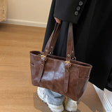 Bolso de hombro de piel sintética estilo retro coreano
