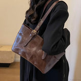 Bolso de hombro de piel sintética estilo retro coreano