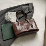 Bolso de hombro de piel sintética estilo retro coreano