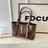 Bolso de hombro de piel sintética estilo retro coreano