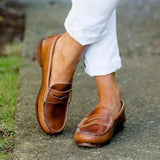 Mocasines para mujer – Confort ortopédico – Estilo Penny – Puntera de mocasín – Tejido transpirable