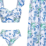 Conjunto de pareo de dos piezas con flores de limón