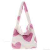 Bolso de hombro con estampado de leopardo y corazón