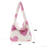 Bolso de hombro con estampado de leopardo y corazón