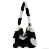 Bolso de hombro con estampado de leopardo y corazón