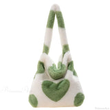Bolso de hombro con estampado de leopardo y corazón