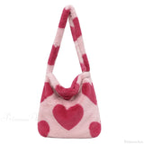 Bolso de hombro con estampado de leopardo y corazón