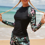 Traje de neopreno estampado de manga larga, conjunto de dos piezas