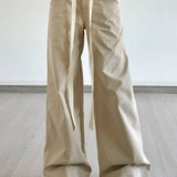 Pantalones cargo de pierna ancha con cordón