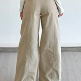 Pantalones cargo de pierna ancha con cordón