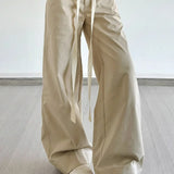 Pantalones cargo de pierna ancha con cordón