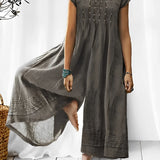 Mono de mujer – Corte holgado – Tejido transpirable – Mangas cortas – Estilo bohemio largo