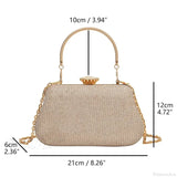 Clutch de noche de lujo con lentejuelas, diseño refinado, ideal para una boda.