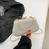 Clutch de noche de lujo con lentejuelas, diseño refinado, ideal para una boda.