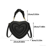 Bolso de hombro de piel sintética acolchada de lujo con forma de corazón