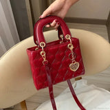Bolso de hombro acolchado de lujo con asas cuadradas