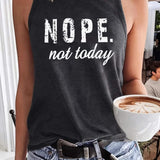 Camiseta de tirantes para mujer - Corte holgado - Cuello redondo - Estampado gráfico moderno