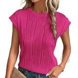 Top de mujer - Manga corta - Tejido texturizado - Cuello redondo - Ajuste cómodo