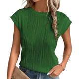 Top de mujer - Manga corta - Tejido texturizado - Cuello redondo - Ajuste cómodo