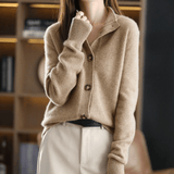 Camisa elegante y básica con cuello en V para mujer