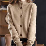 Camisa elegante y básica con cuello en V para mujer