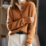 Camisa elegante y básica con cuello en V para mujer