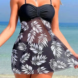 Conjunto de dos piezas: vestido de rejilla con abertura
