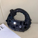 Mini clutch de noche en forma de media luna