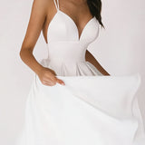 Vestido de mujer - Escote pronunciado - Sin mangas - Falda vaporosa - Vestido de noche elegante