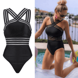 Traje de baño de malla a rayas chic - Elegante y cómodo