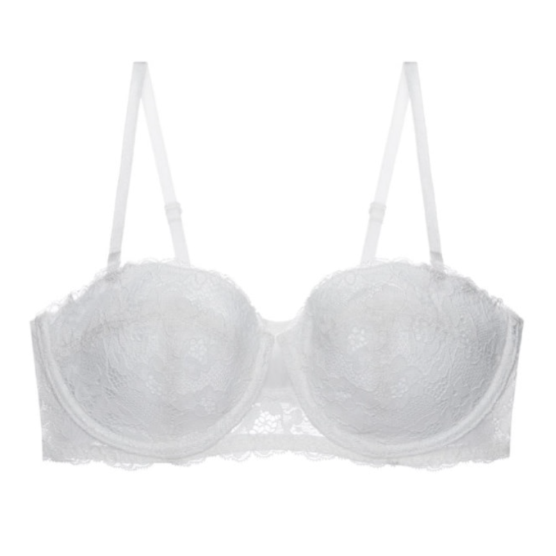 Sujetador balconette para mujer – Encaje transpirable – Aros – Tirantes ajustables