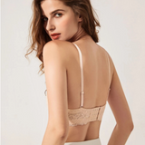 Sujetador balconette para mujer – Encaje transpirable – Aros – Tirantes ajustables