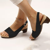 Sandalias de mujer - Tacón bajo - Punta abierta - Correa ajustable - Comodidad para el día a día
