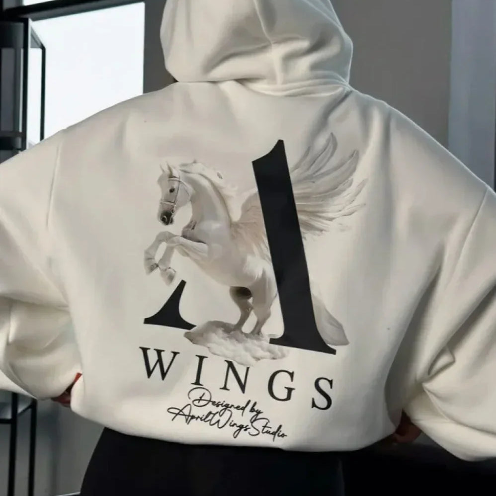Sudadera con capucha de gran tamaño con estampado informal