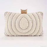 Clutch de noche para boda con perlas y diamantes