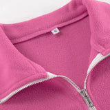 Sudadera de polar rosa, holgada y gruesa