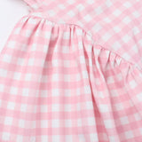 Vestido mini fruncido a cuadros con bloques de color, espalda abierta y escote en V profundo
