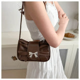Bolso bandolera coreano con nudo plisado para mujer